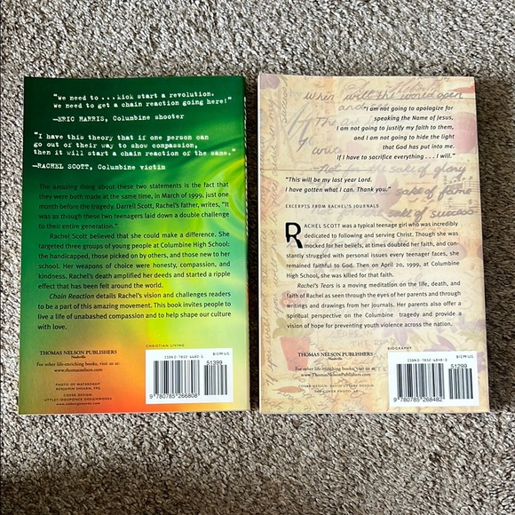 Chain Reaction and Rachel's Tears Books - Picture 2 of 2